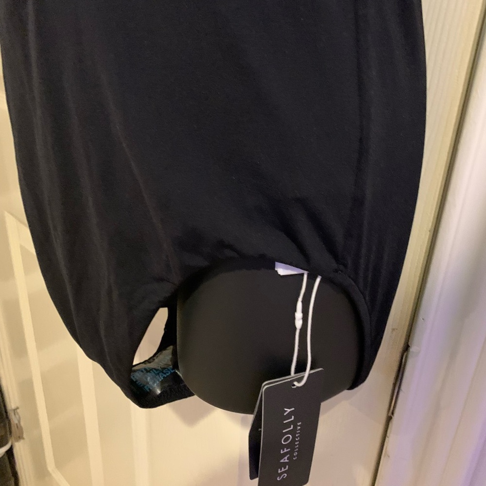 Seafolly Black Zip-Front One-Piece Swimsuit - Picture 13 of 14